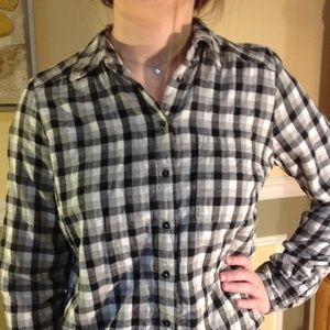 Black and white warm lined flannel